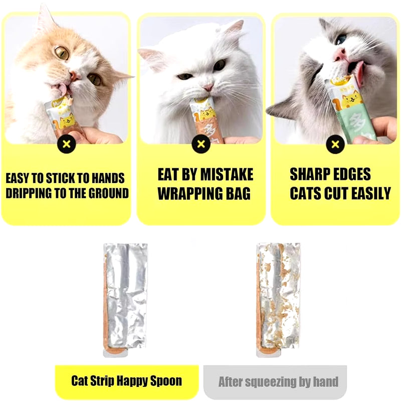 Cat Strip Squeeze Spoon Cat Strip Feeder Cat Spoon Wet Treat Squeeze Treat Spoon Cat Food Spoon Hole Pet Cat Squeeze Spoons