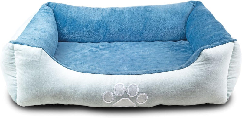 Orthopedic Rectangle Bolster Pet Bed,Dog Bed, Medium 25X21 Inches Blue, by , Blue with Orthopedic Insert. (Hct-Ort-Blue)