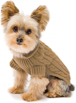 Camel Aran Dog Sweater Size #12 Medium